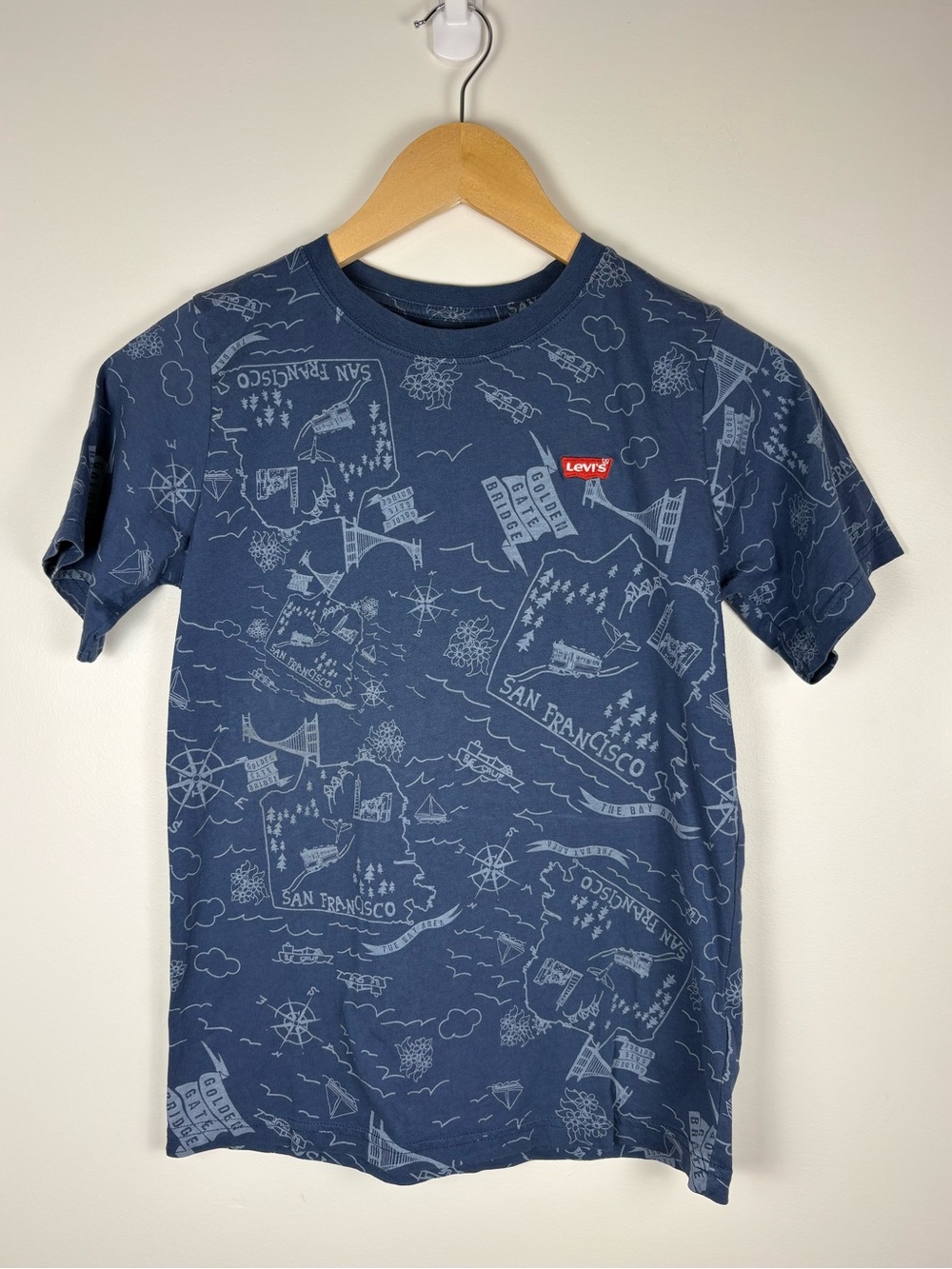 Levi’s Youth San Francisco Graphic T-Shirt 100% Cotton Blue Size Medium 10–12